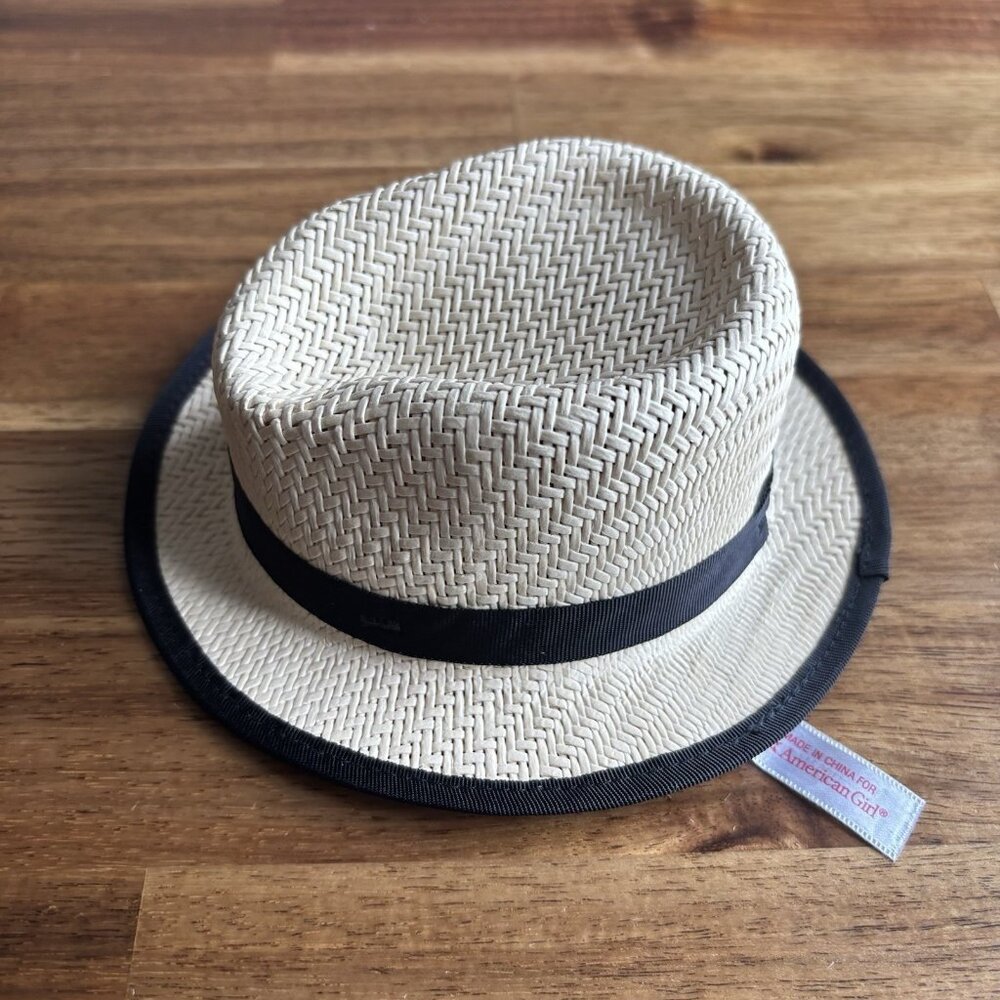 American Girl Doll Straw Hat ONLY Black Ribbon Accessory